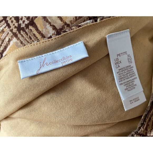 JH COLLECTIBLES Petites Womens Size PXL Plaid 100% Nylon 3/4 Sleeve Shirt Top - Picture 7 of 7